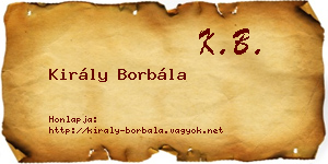 Király Borbála névjegykártya